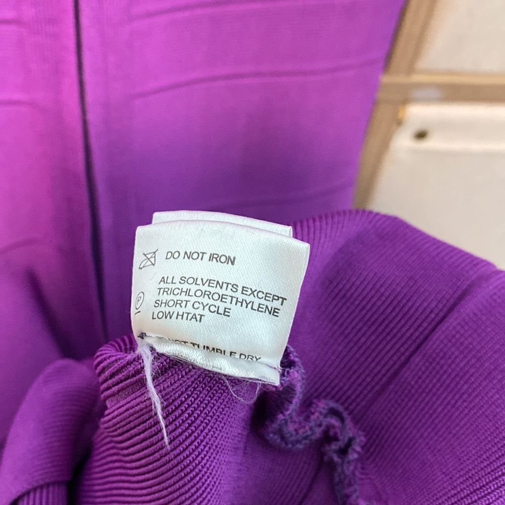 Herve Leger Purple Bandage Mini Dress - Picture 11 of 12